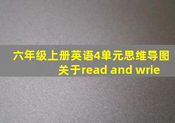 六年级上册英语4单元思维导图关于read and wrie